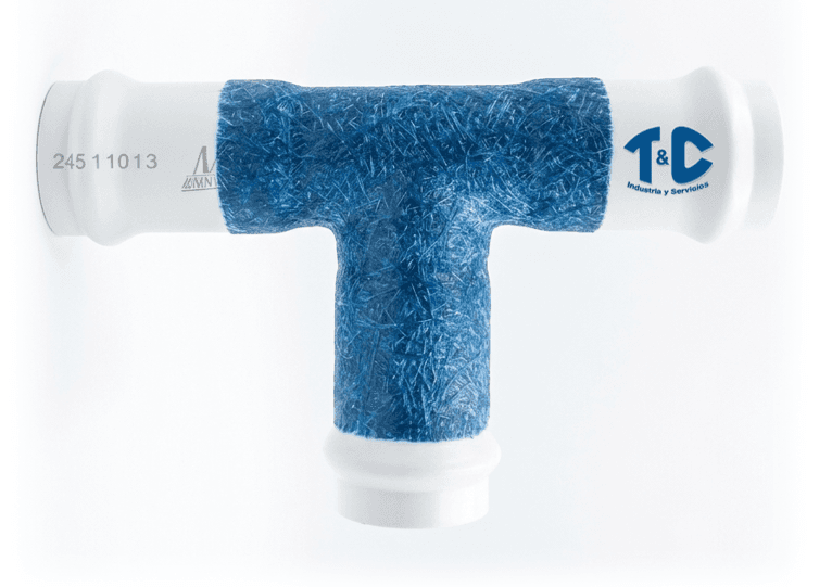 TEE PVC C-9 CON FIBRA DE VIDRIO REFORZADO J.R.